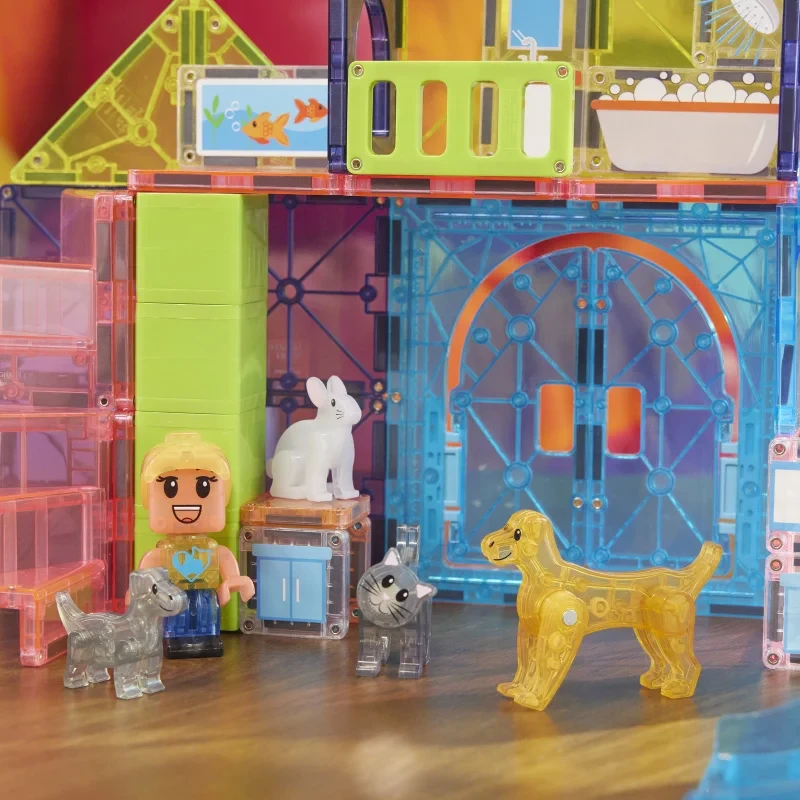 Magna-Tiles klocki magnetyczne z figurkami zwierząt i opiekuna