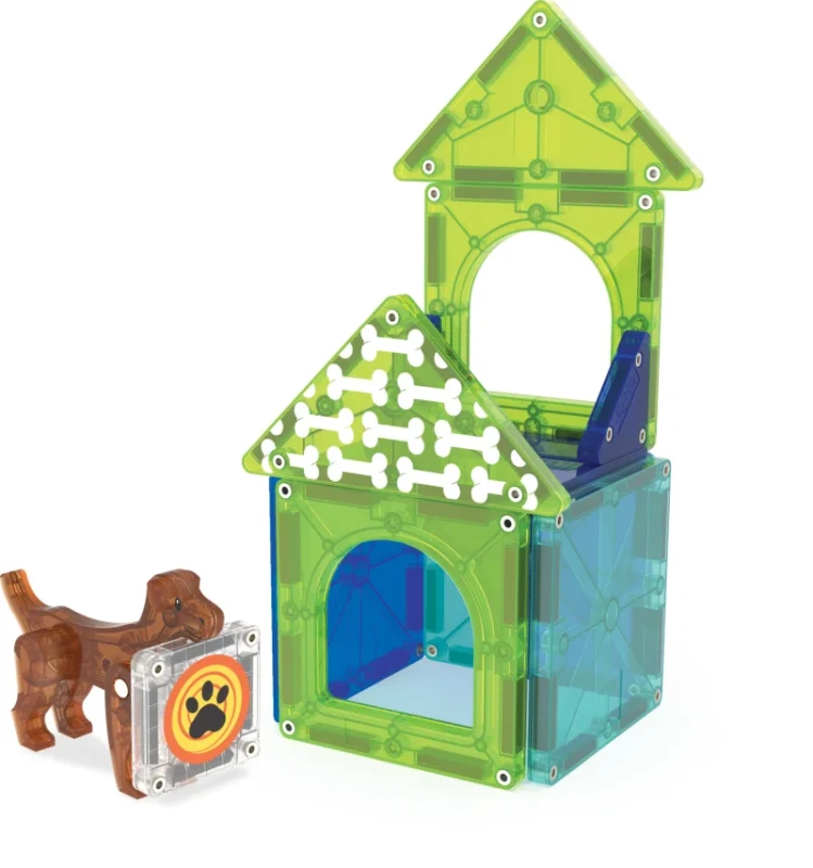 Klocki magnetyczne dla dzieci 3+ domek dla pieska