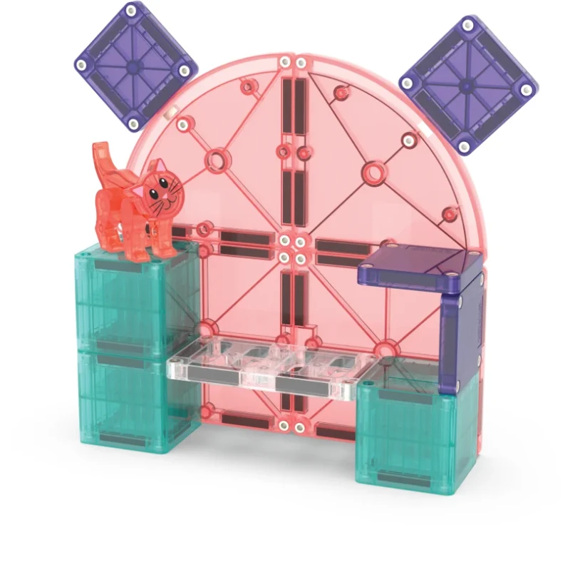 Klocki magnetyczne dla dzieci 3+ domek dla kota