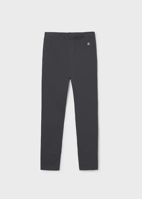 Legginsy dziewczęce Mayoral Classic Grey w kolorze grafitowym – widok z przodu