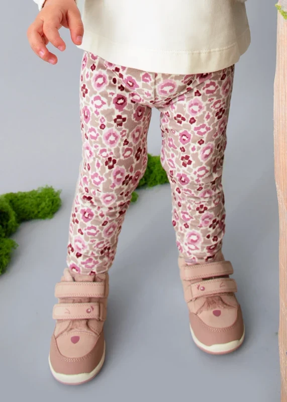 Różowe legginsy w kwiaty Mayoral