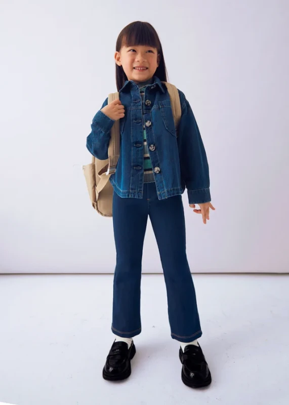 Spodnie typu flare dla dziewczynki w kolorze jeans