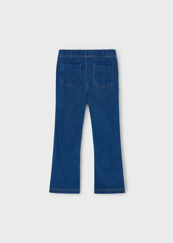 Modne legginsy dziecięce flare Mayoral ciemny denim