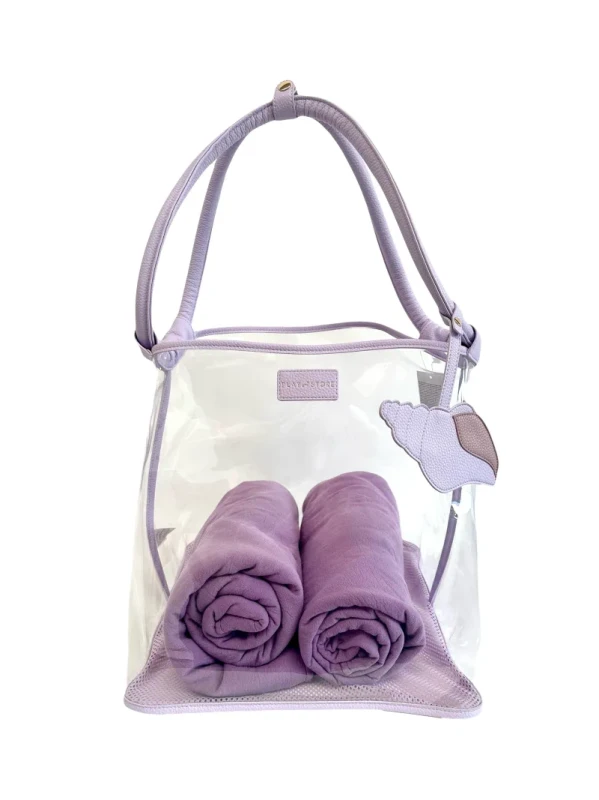 Transparentna torba na plażę – Beach Bag Lilac PAS-001-016
