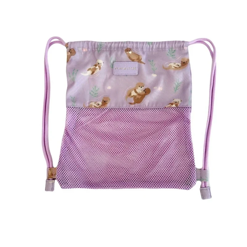 Fioletowy worek plażowy z siateczkowym dnem – Play and Store Otter Backpack