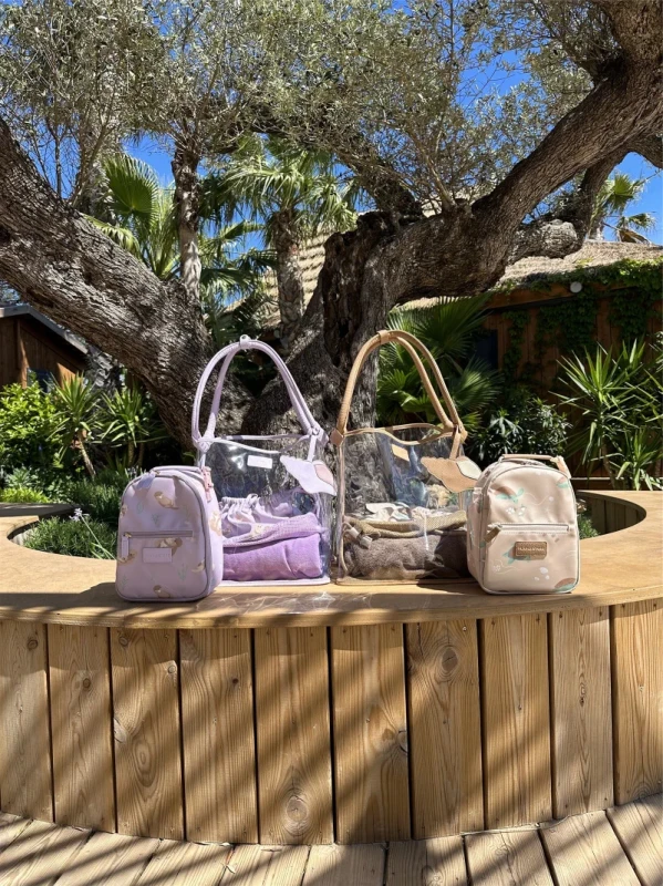 Kids Lunch Bag Otter Lilac – torba na lunch z klipsem i uchwytem