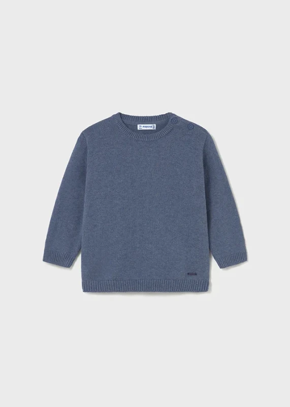Sweter niemowlęcy niebieski Mayoral 15-00351-044 z guzikami na plecach