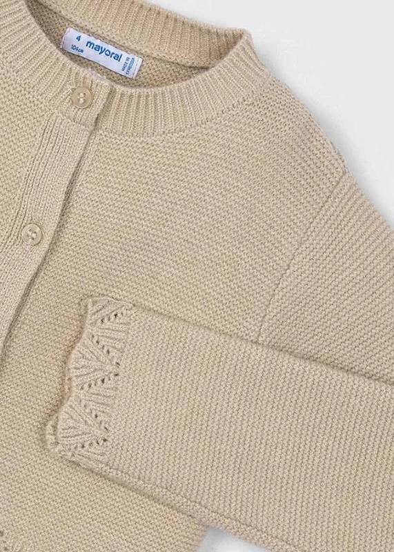 Dzianinowy sweter dla dziewczynki z falbanami Mayoral
