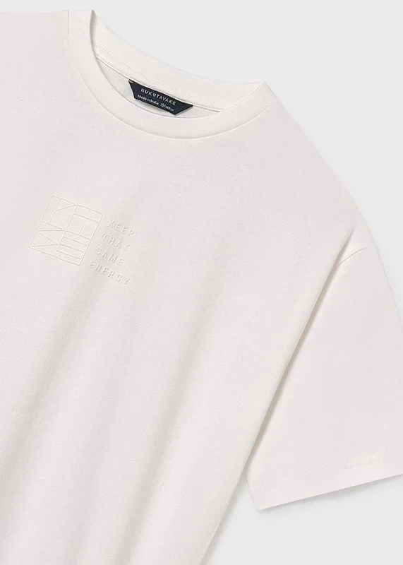 T-shirt Mayoral dla chłopca krótki rękaw cream