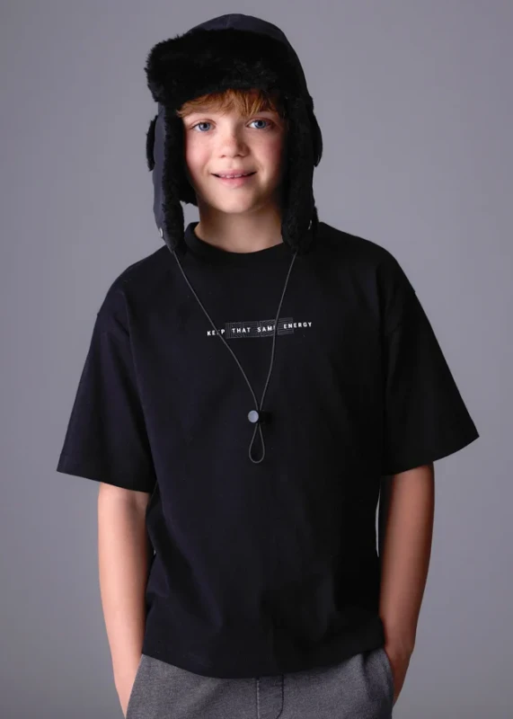 T-shirt chłopięcy bawełniany Mayoral czarny