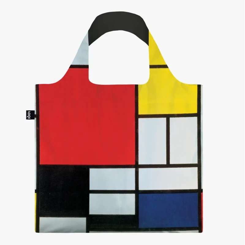 lekka torba z recyklingu LOQI Mondrian design