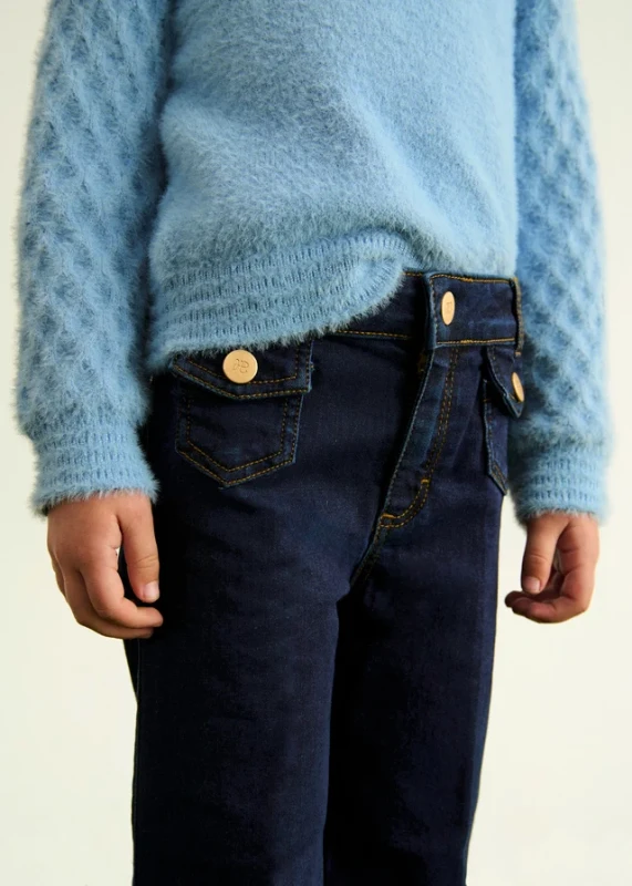 Modne spodnie dziecięce Abel & Lula granat denim
