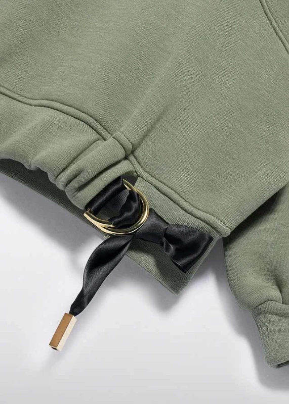 Bluza dziewczęca khaki ze sznurowanymi detalami – Abel & Lula 15-05826-006