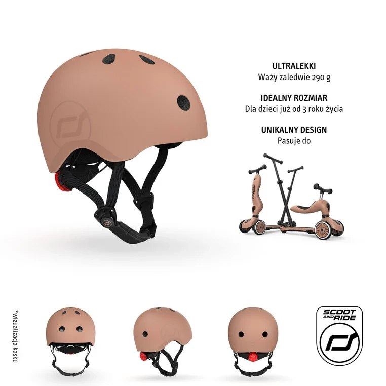 Ultralekki kask dziecięcy 3+ z regulacją obwodu 51–55 cm