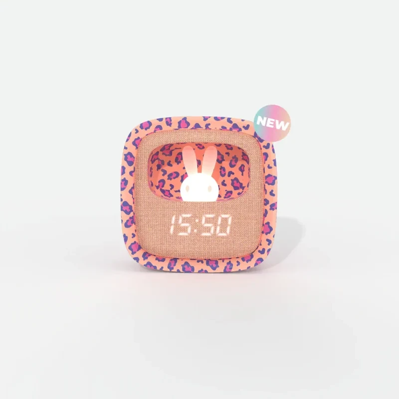 Budzik z lampką nocną Billy Leopard Rose MOB dla dzieci