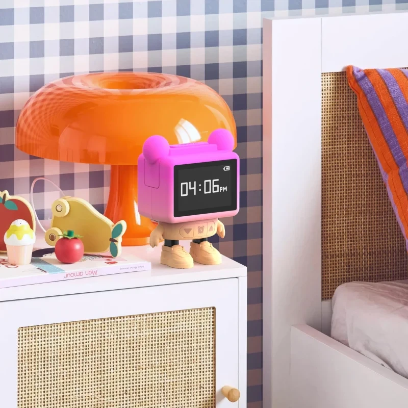 Budzik Dancing Clock Różowy z głośnikiem Bluetooth
