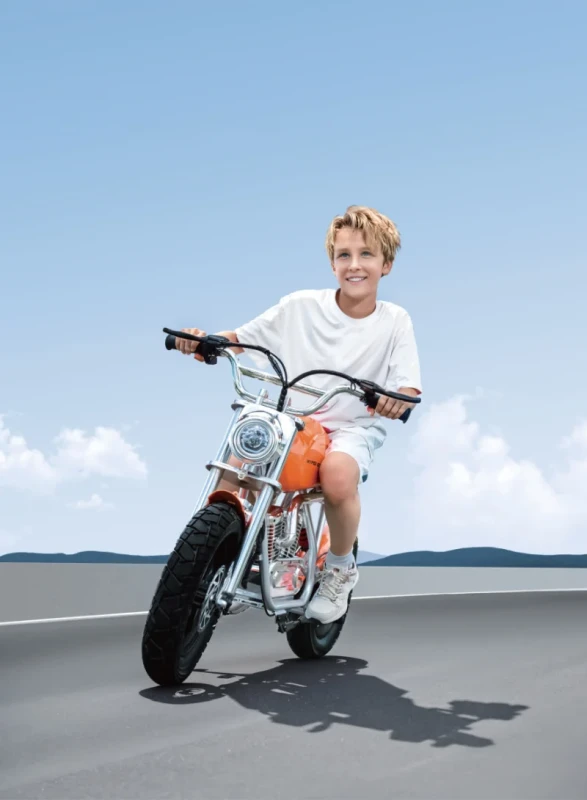 Elektryczny motocykl Hyper Gogo S9 Plus Pomarańczowy 24 km/h i zasięg 30 km