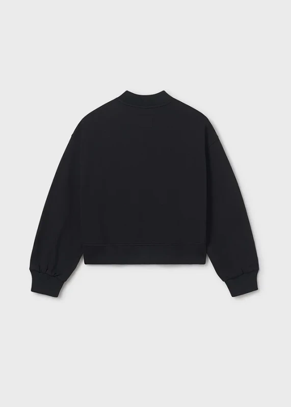 Czarna bluza bomber dla dziewczynki Mayoral