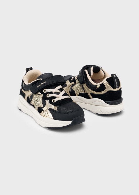 Tenisówki dziewczęce Mayoral chunky sneakers czarne z regulowanym rzepem