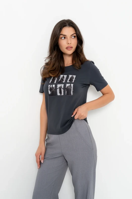 Modny damski T-shirt BOPOCO ZDJĘCIA – polska produkcja