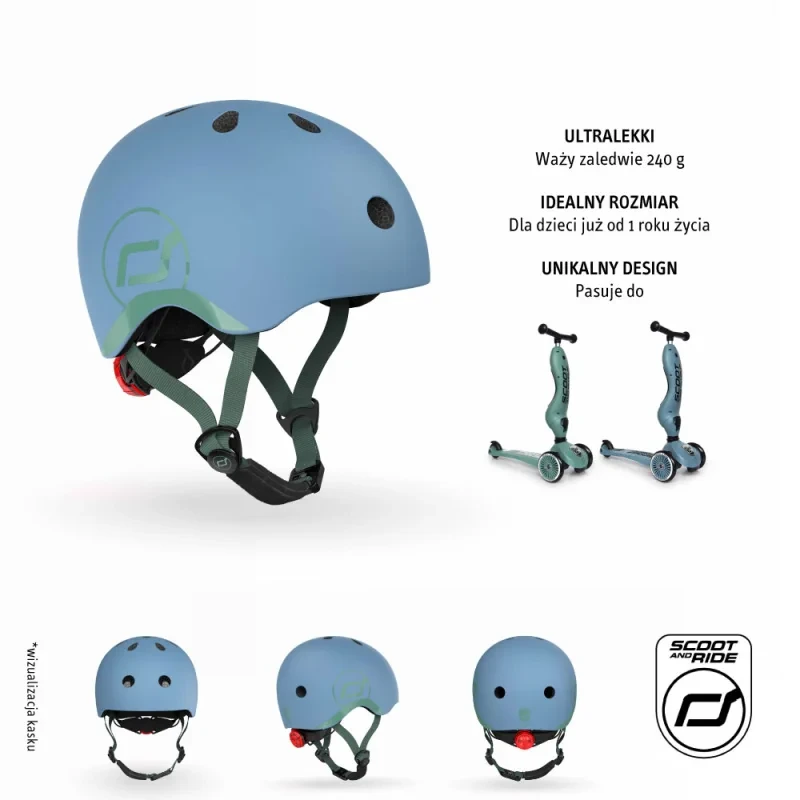 Ultralekki kask dziecięcy do jeździka, hulajnogi i rowerku