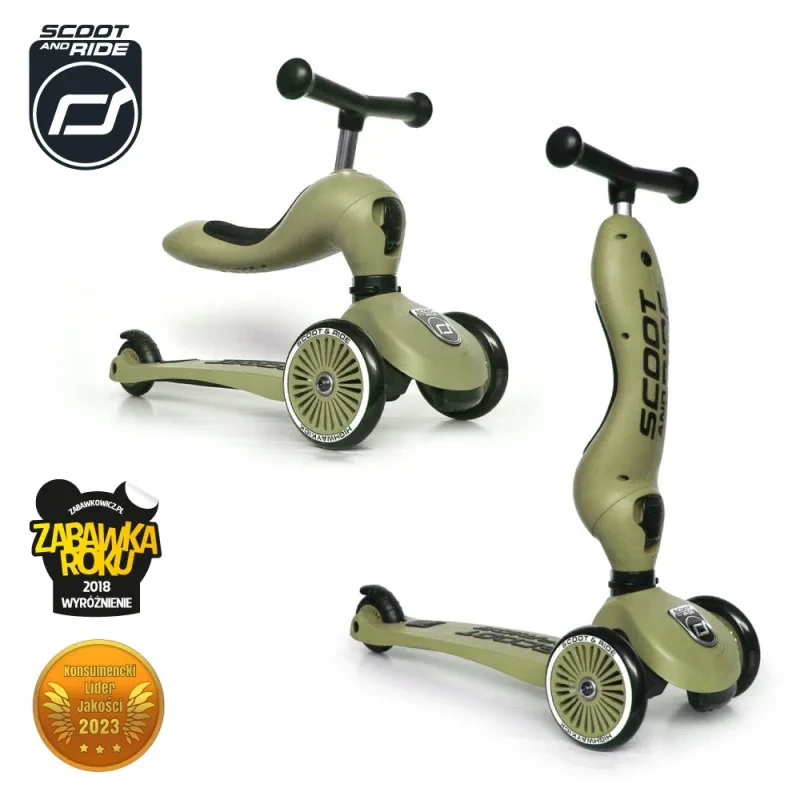 Highwaykick 1 2w1 jeździk i hulajnoga Olive dla dzieci 1-5 lat