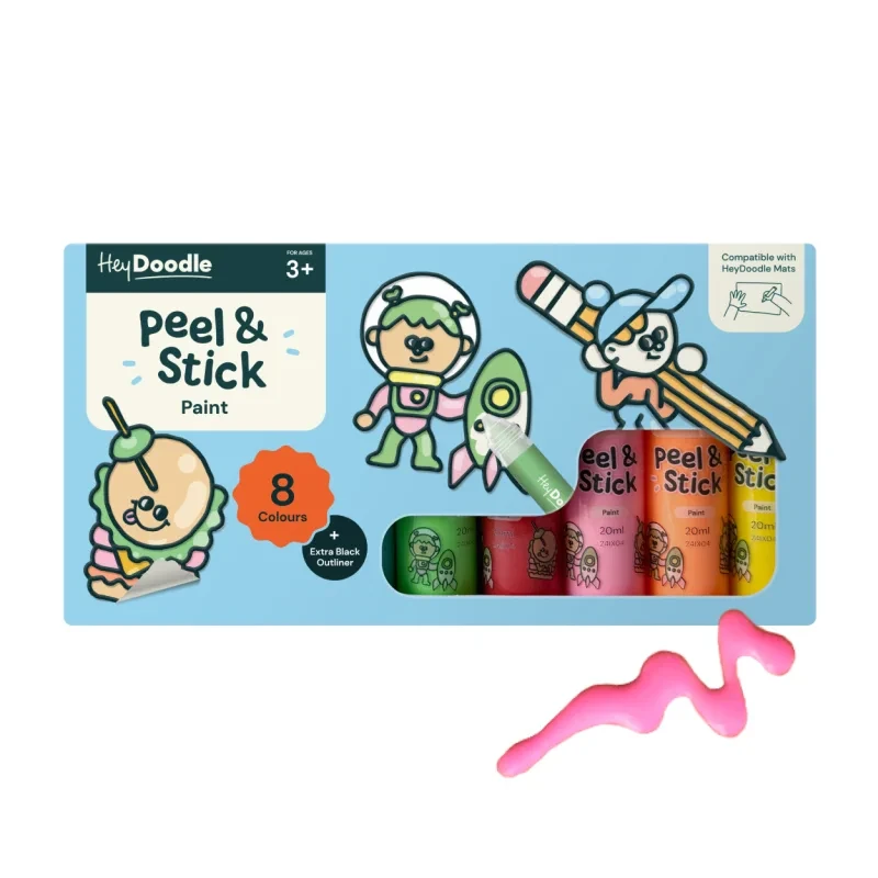 Farba HeyDoodle Peel & Stick Paint HDAP010 – zestaw 9 tubek