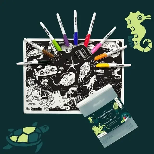 Świecąca w ciemności mata HeyDoodle HDPM019 – Morskie Głębiny A3