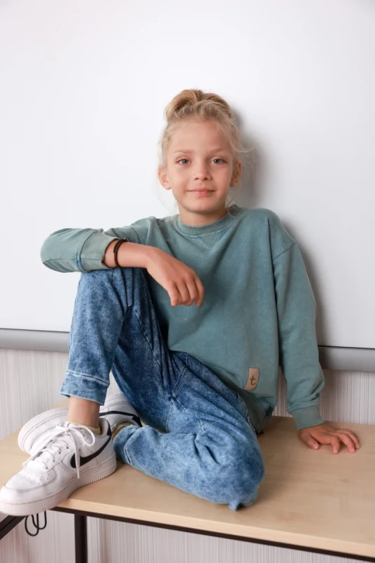 Modna bluza oversize dla dzieci – TUSS Ice Blue