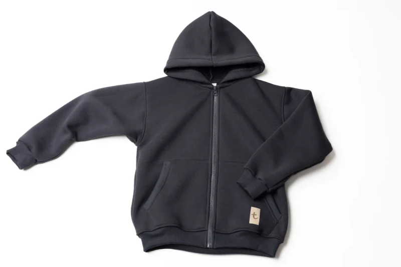 grafitowa bluza dziecięca TUSS ZIP dark