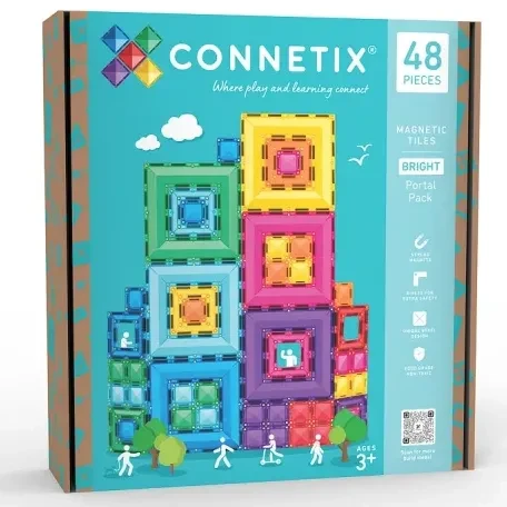Klocki magnetyczne CONNETIX Bright Portal Pack 48 el. – zestaw kolorowych portali