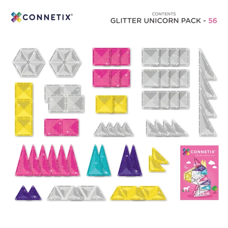 Zabawka edukacyjna STEAM – klocki magnetyczne Glitter Unicorn Pack