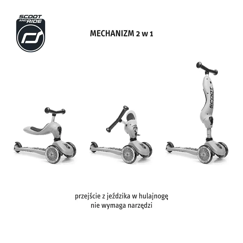 Highwaykick 1 Lifestyle Scoot & Ride – regulowana hulajnoga trójkołowa