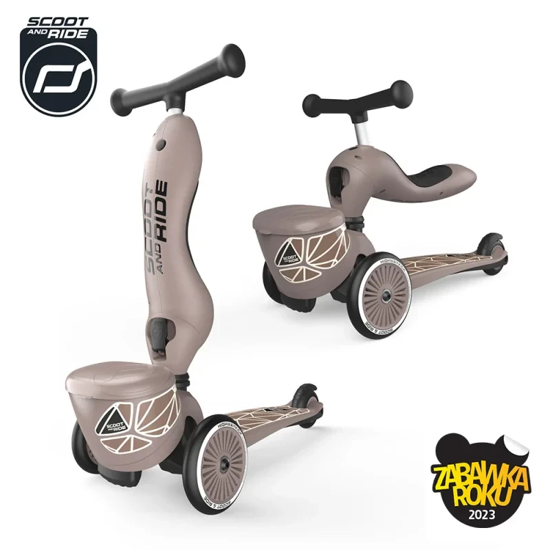 4897033966054-96605-SCOOTANDRIDE-Highwaykick-1-Lifestyle-2w1-Jezdzik-i-hulajnoga-z-zamykanym-schowkiem-1-5-lat-Brown-Lines_nagroda.webp