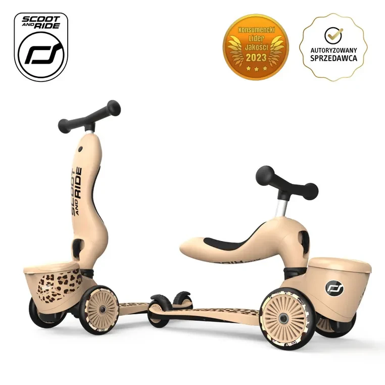 Highwaykick 1 Lifestyle Scoot & Ride Leopard – jeździk i hulajnoga 2w1