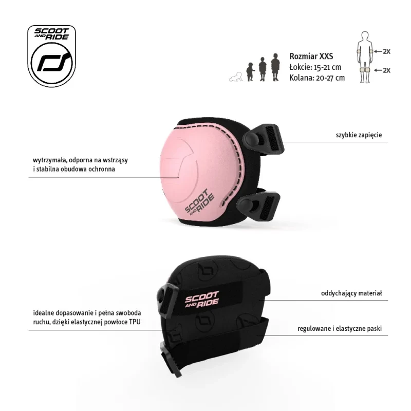 Ochraniacze dla dzieci 1-5 lat Scoot & Ride XXS Rose