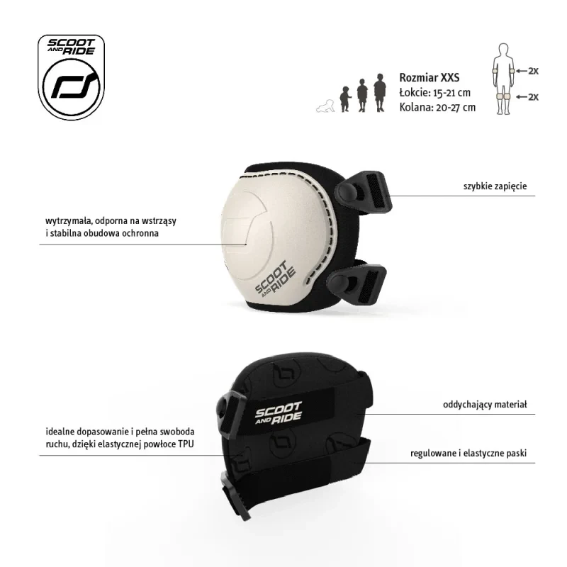Regulowane ochraniacze Scoot & Ride Ash – szybkie zapięcie