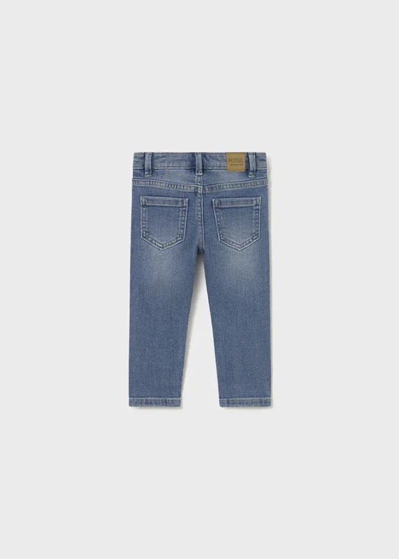 Długie jeansowe spodnie niemowlęce Slim Fit z imitacją rozporka