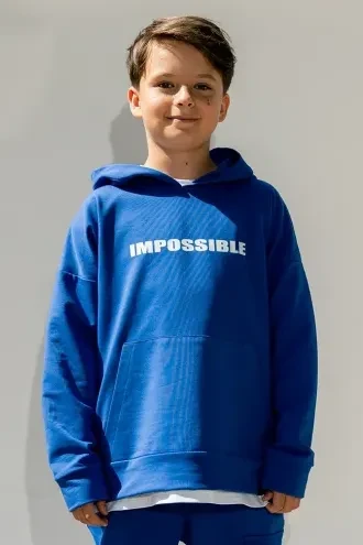 Niebieska bluza kangurka z kapturem All For Kids dla chłopca