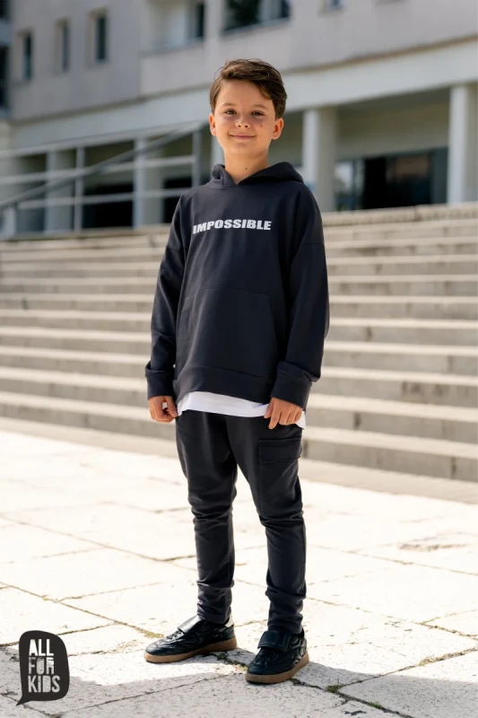 Stylowe spodnie dziecięce grafitowe All For Kids