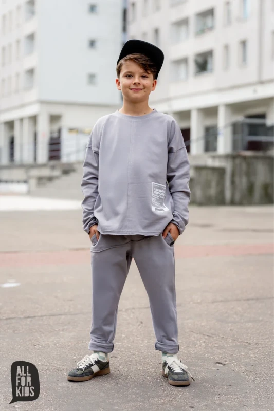 Wygodna bluzka dziecięca All For Kids w kolorze szarym