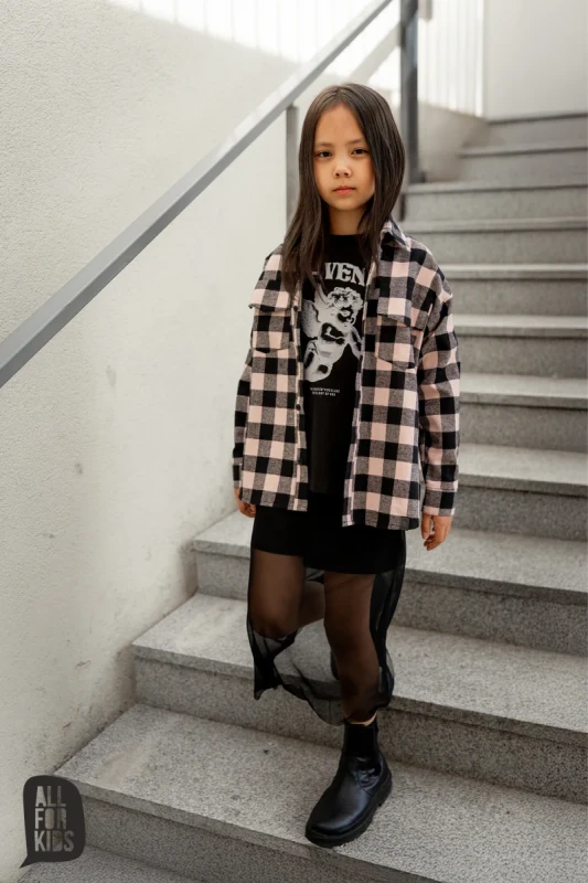 Polski czarny t-shirt dziecięcy All For Kids