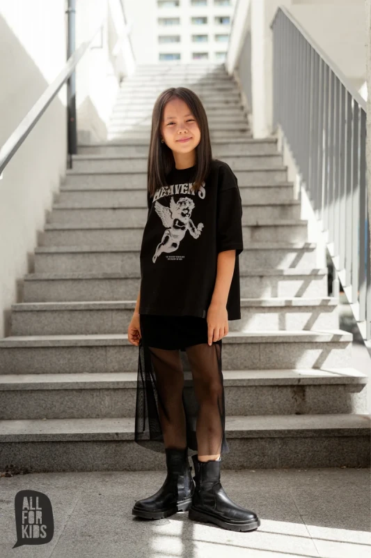 Wygodny t-shirt dziecięcy All For Kids w kolorze czarnym