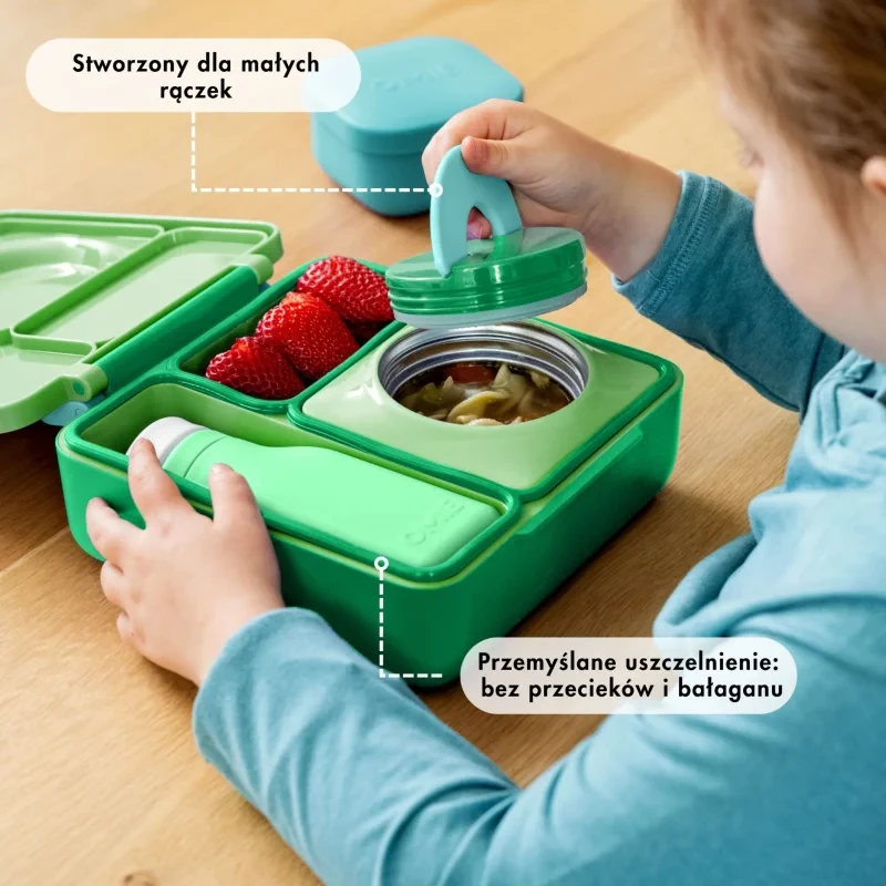 OmieBox Apple Green – termos obiadowy i przegródki