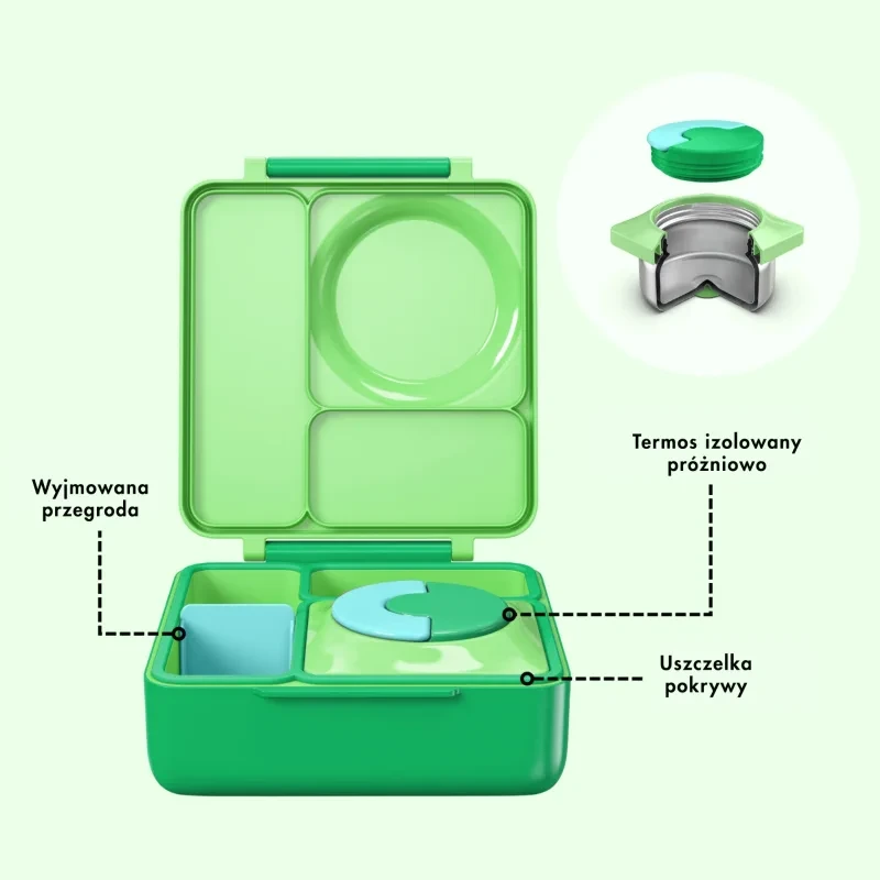 Pojemnik na lunch dla dzieci – OmieBox zielony