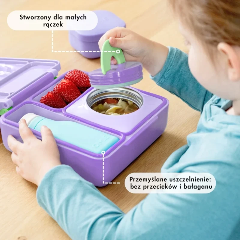 Lunchbox z termosem fioletowy – OmieBox Lilac Purple