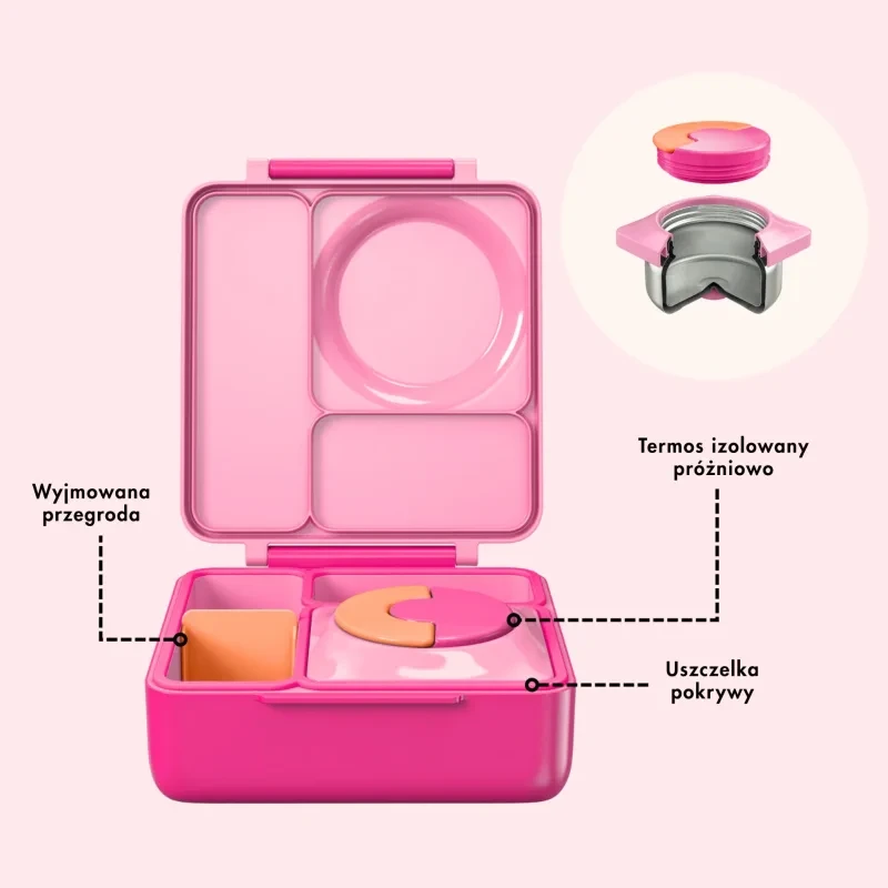 OmieBox różowy pastel – Pixie Pink z przegródkami