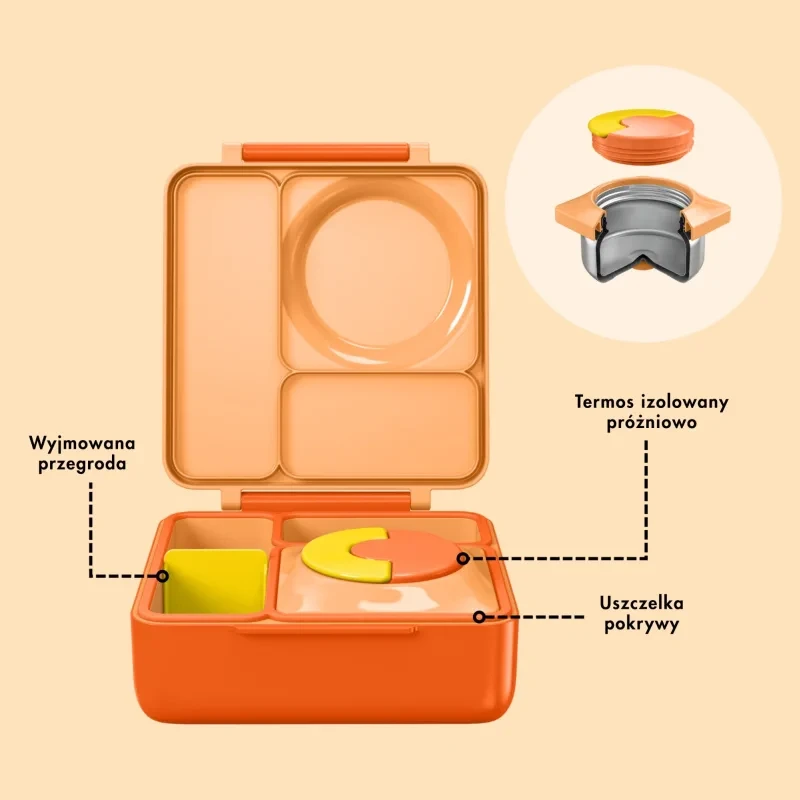 OmieBox pastelowy pomarańcz z przegródkami