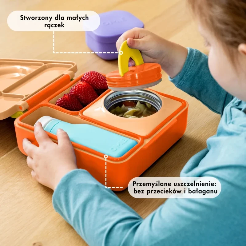 Lunchbox z termosem pomarańczowy – OmieBox Poppy Orange
