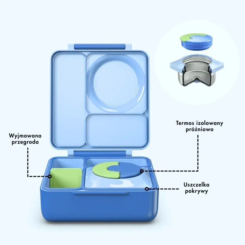 OmieBox pastelowy błękit z przegródkami